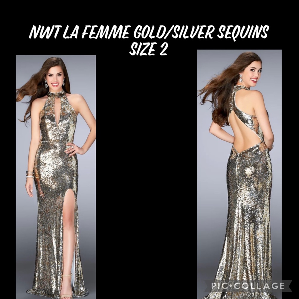 NWT La Femme gold/silver sequins size 2